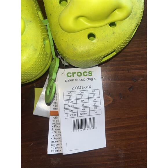Crocs Classic DreamWorks Shrek Green Slip On Clog Shoes 209378 Child 3 TX - Picture 2 of 3
